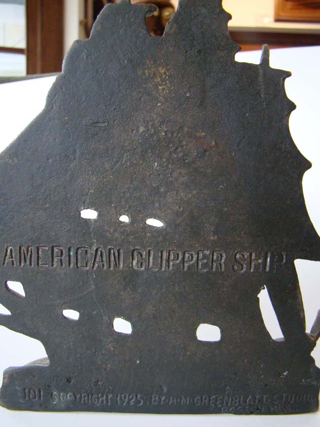 "American Clipper Ship" bookends made by Greenblat Studios, Boston, MA., in 1925 — image 2